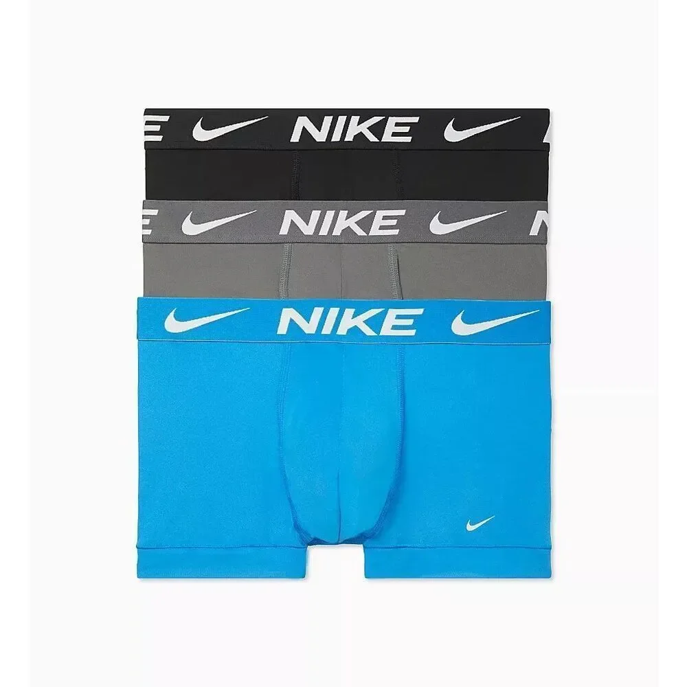 #532. Nike Blue/Grey/Black 3Pk 4” Dri-FIT Essential Micro Trunk NWT